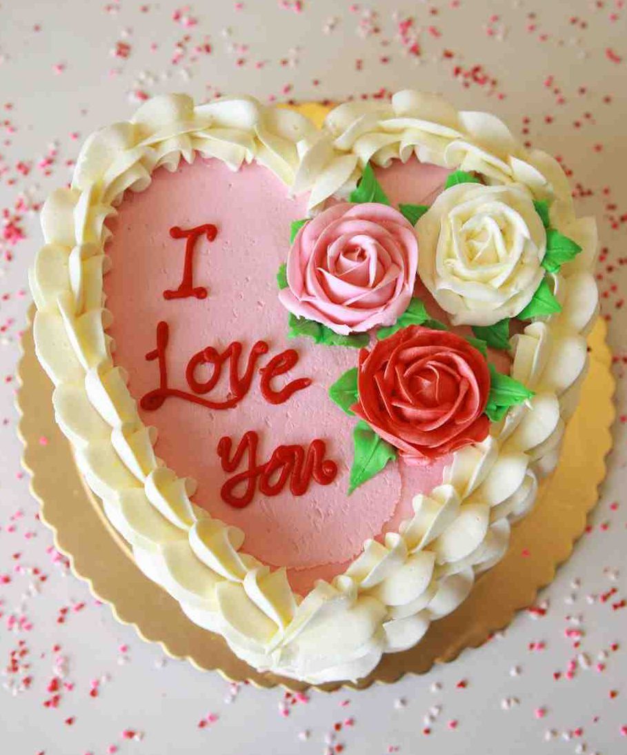 Heart Birthday Cake For Lover