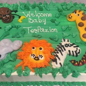 zoo animals cake